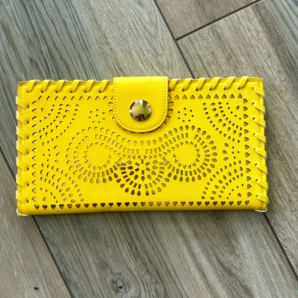 NWT yellow wallet clutch